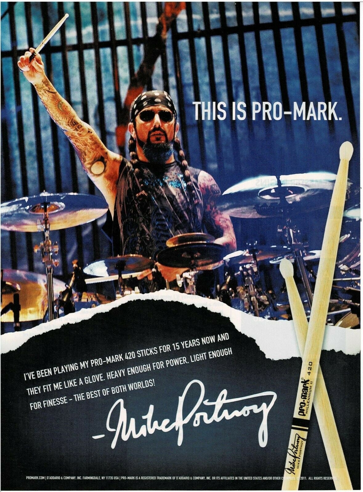 MIKE PORTNOY of Dream Theater - Pro-mark Drumsticks - Print