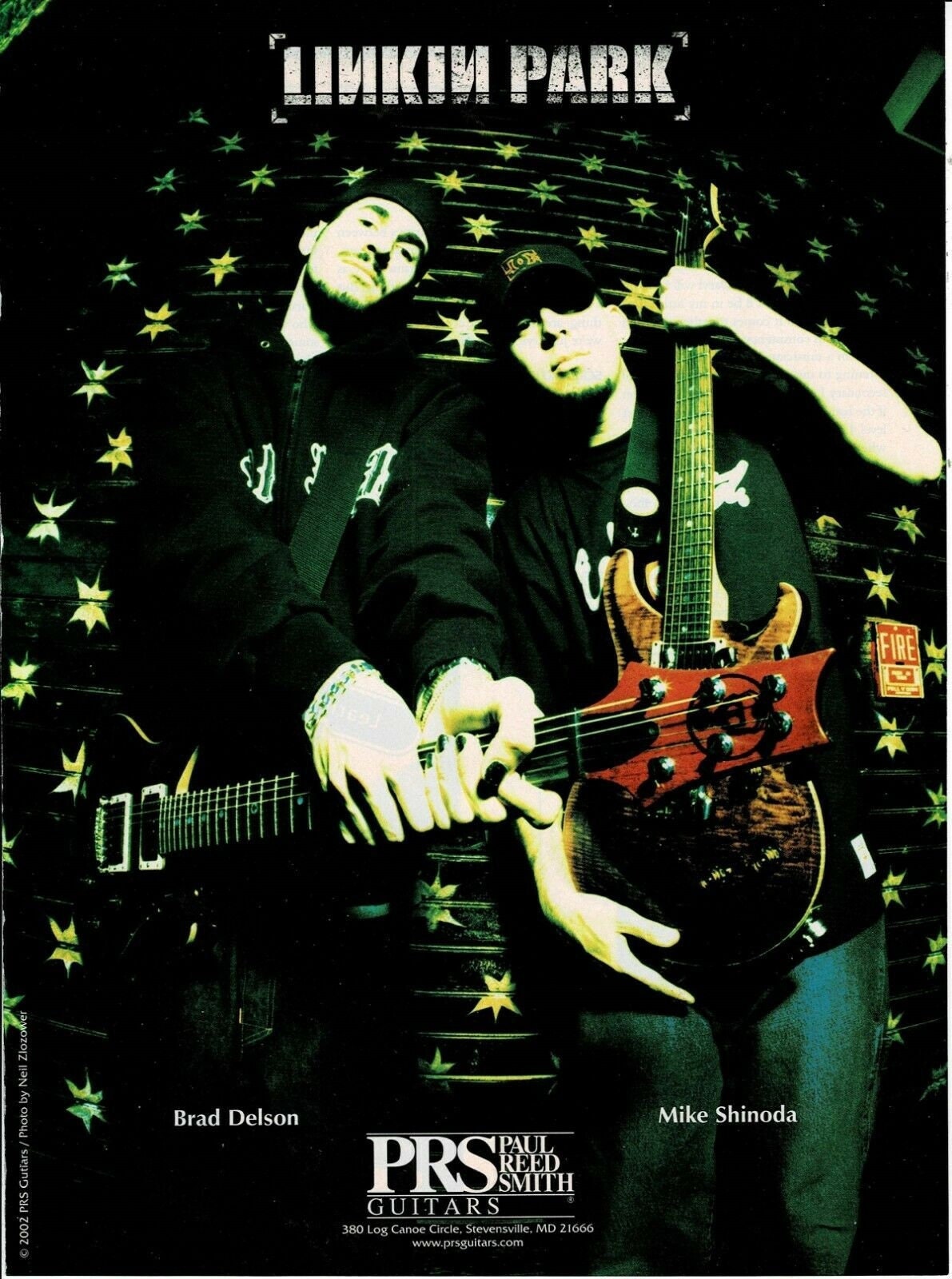 Brad Delson Mike Shinoda of Linkin Park PRS Guitars Print Ad