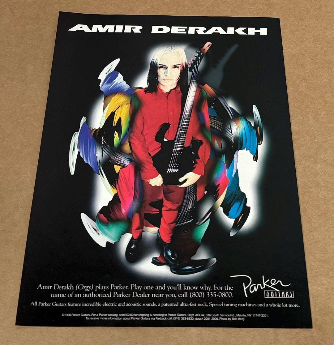 Amir Derakh of Orgy - Parker Guitars - 1999 Print Advertisement - Etsy