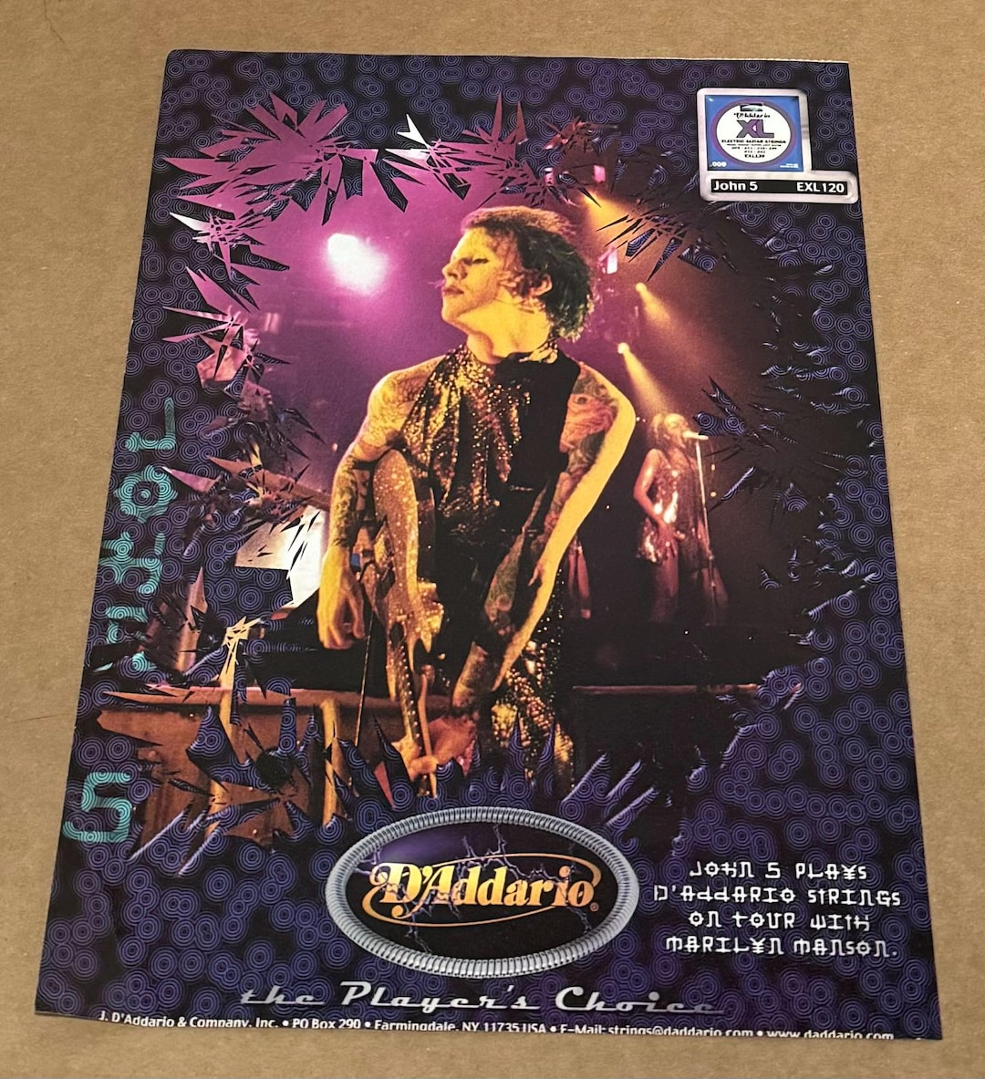 JOHN 5 of MARILYN MANSON - D'addario - 1999 Print Ad - Etsy