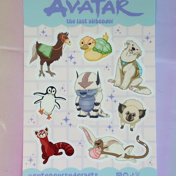 Tiere von Avatar the last Airbender & Korra inspirierter Stickerbogen