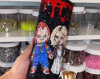 Pre Order Till death do us part / Chucky and Tiffany/ full bling tumbler/