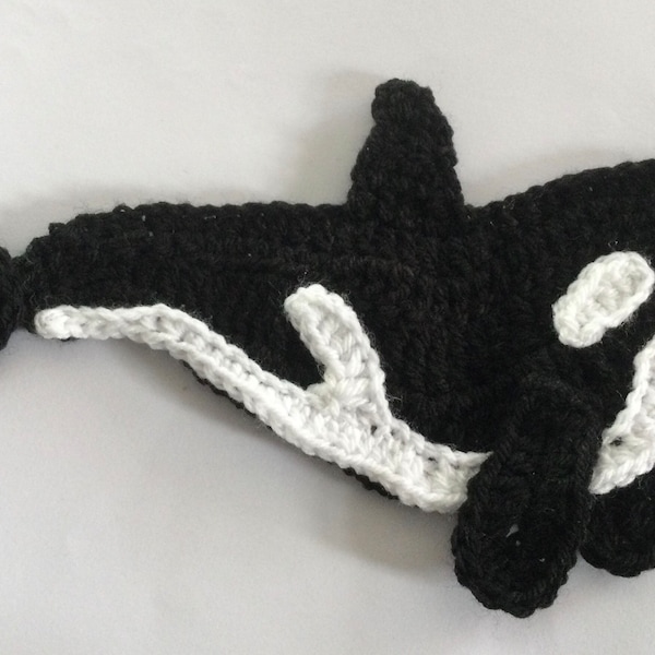 Crochet Killer Whale/Orca Applique/Embellishment