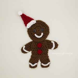 Crochet Christmas Gingerbread Man Applique//Embellishment