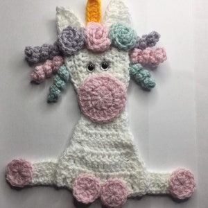 Crochet Sitting Unicorn Applique/Embellishment