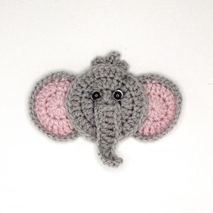 Crochet Elephant Head Applique/Embellishment