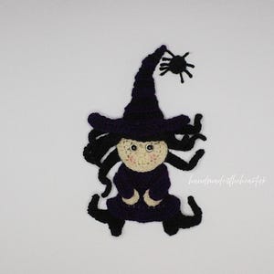 Crochet Purple Witch/Halloween Applique/Embellishment