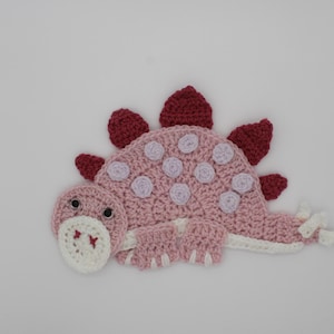 Crochet Pastel Pink Stegosaurus Dinosaur Applique/Embellishment