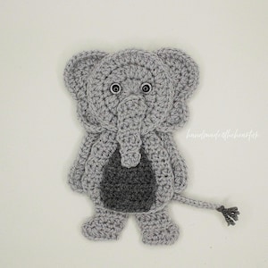 Crochet Standing Elephant Applique/Embellishment