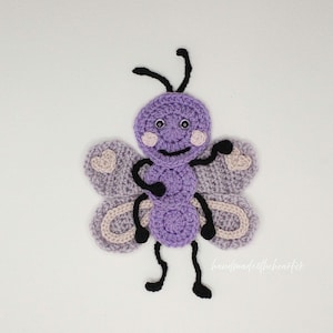 Crochet Purple Butterfly Applique/Embellishment