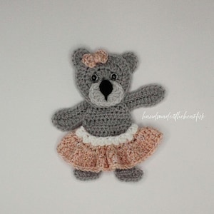 Crochet Bear in a Tutu Applique/Embellishment