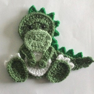 Crochet Green Dinosaur Applique/Embellishment