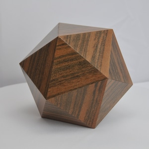 20 Sided Polyhedron Urn, Custom Made, Locally Made, Memorial Urn, Wood Polyhedron Urn, Wooden Memorial Urn, Unique Wood Urn Designs