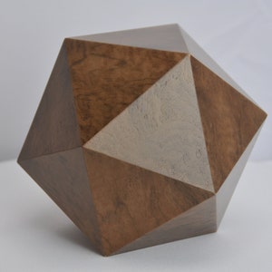 20 Sided Polyhedron Urn, Custom Made, Locally Made, Memorial Urn, Wood Polyhedron Urn, Wooden Memorial Urn, Unique Wood Urn Designs