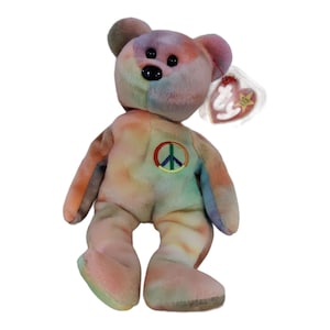 Peace Bear Ty Vintage Collectible Beanie Baby 1996 Retired