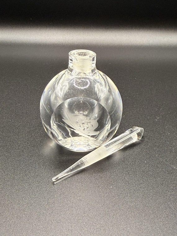 Art Deco Style Orrefors Swedish Art Glass Perfume Bottle With Dabber. Signed