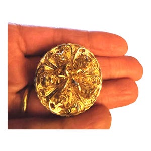 Vintage filigraner Schal-Clip West Deutschland verzierten Gold-Ton Blumenmuster