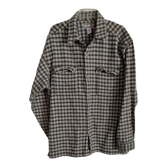 Vintage Quiksilver Plaid Shacket Green Button Up … - image 1