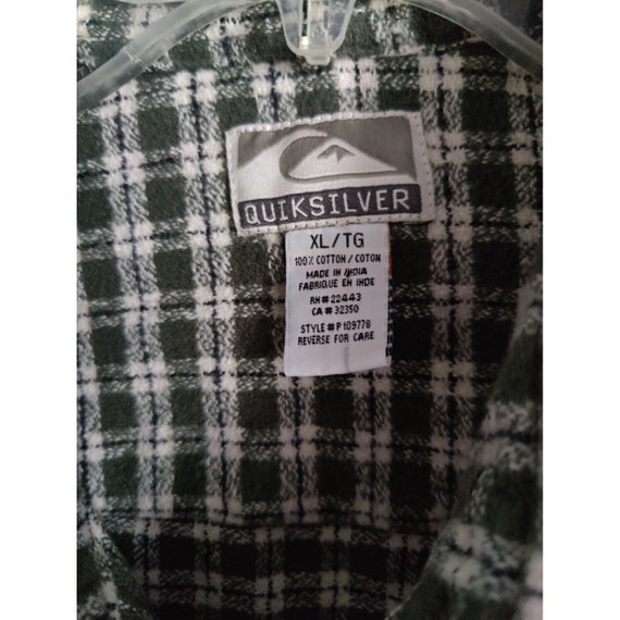 Vintage Quiksilver Plaid Shacket Green Button Up … - image 5