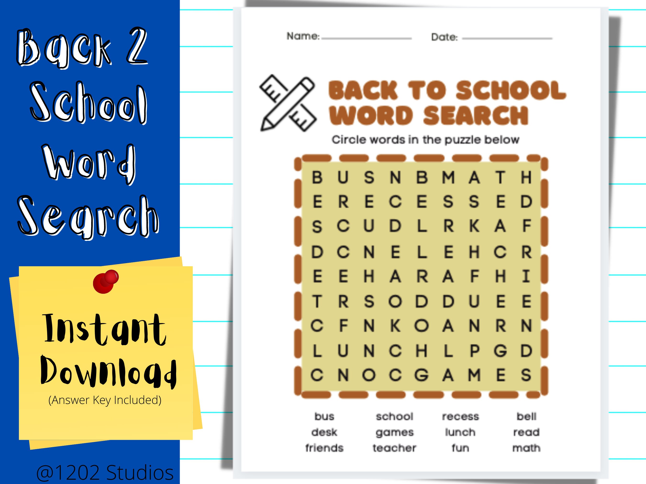 back to school word search worksheet word search printable etsy