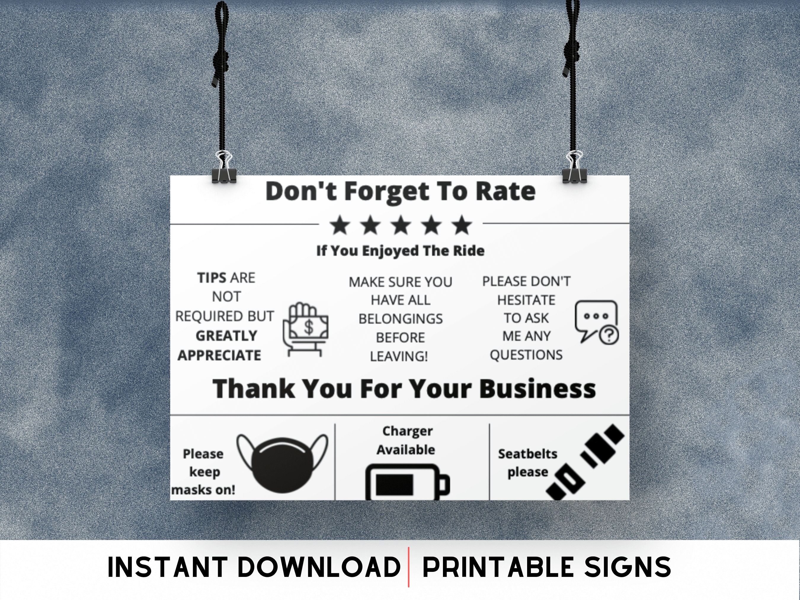 Uber lyft Printable Signage Instant Download Rideshare Etsy Ireland