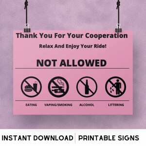 Uber Ride Window Sign Printable Uber/lyft Printable Signage | Instant Download | Rideshare Signs | Lyft ...