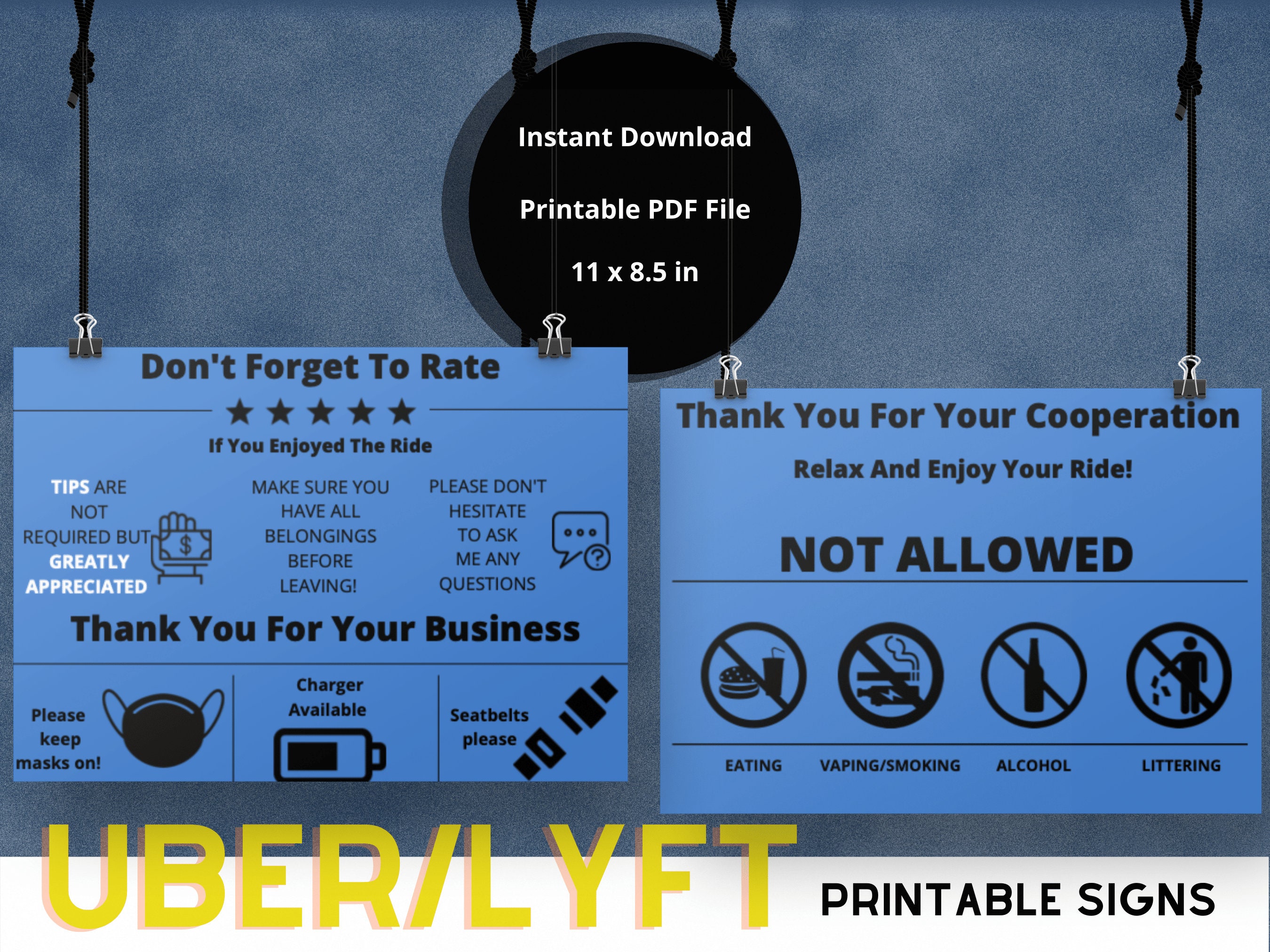 Uber/lyft Printable Signage Instant Download Rideshare Etsy Singapore