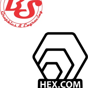 Puede incluir: Ilustración en blanco y negro de tres hexágonos concéntricos con el texto "HEX.COM" y "27 COLORS" debajo.