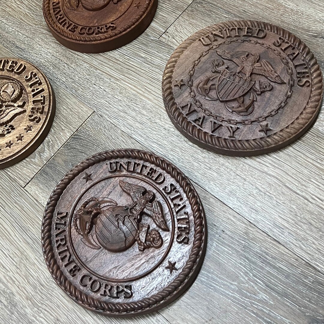 3D Carved Military Plaques Etsy