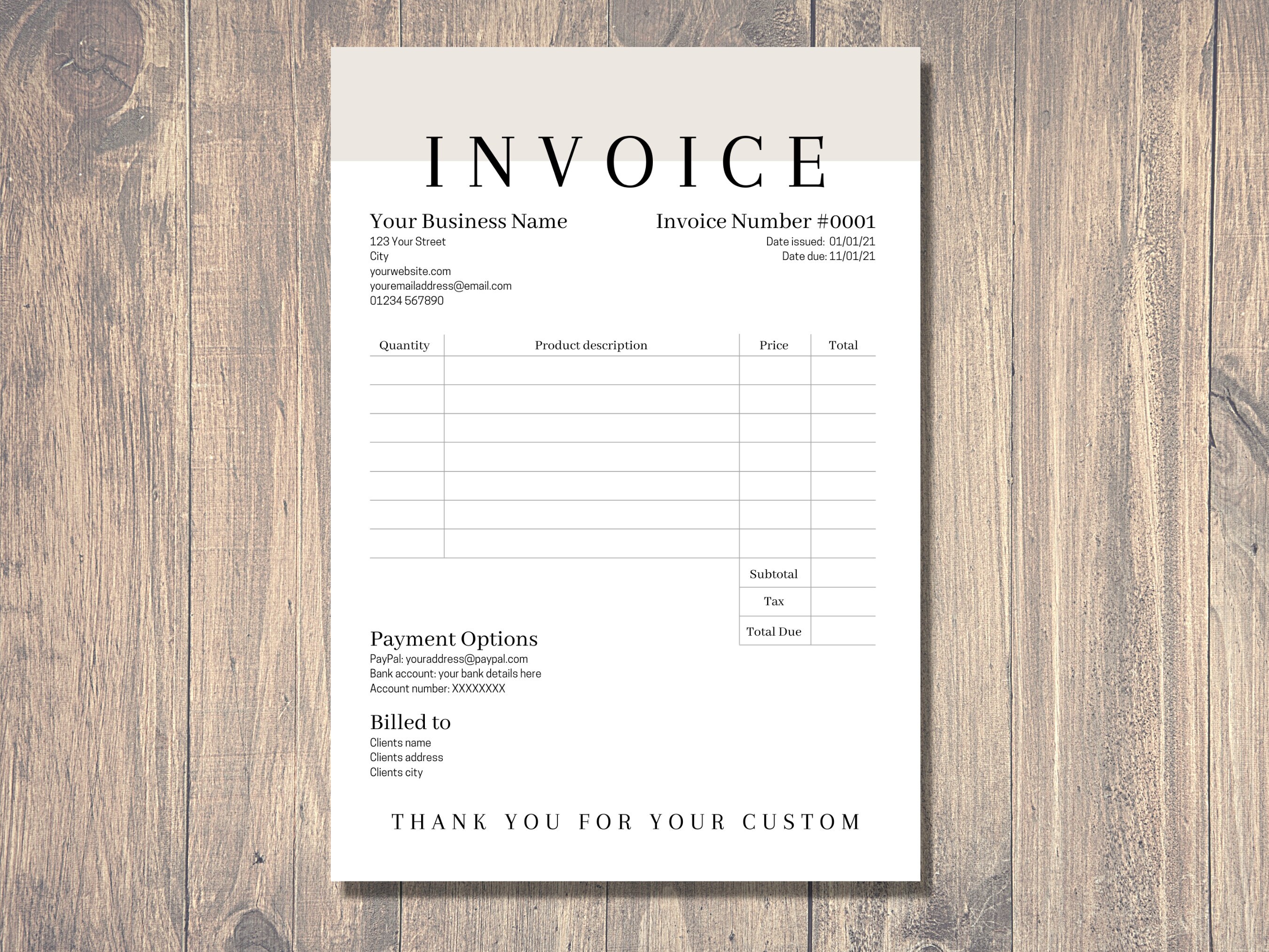 Invoice Template Canva Invoice Template Canva