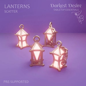Miniature Lanterns - for 28-32mm Tabletop game systems - Dollhouse and Diorama Decoration - Miniature Basing - 3d resin print