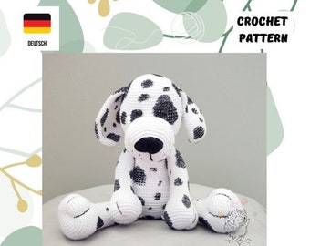 Crochet pattern dog amigurumi in German/Crochet pattern for cuddly toy dog/crochet dog for Christmas