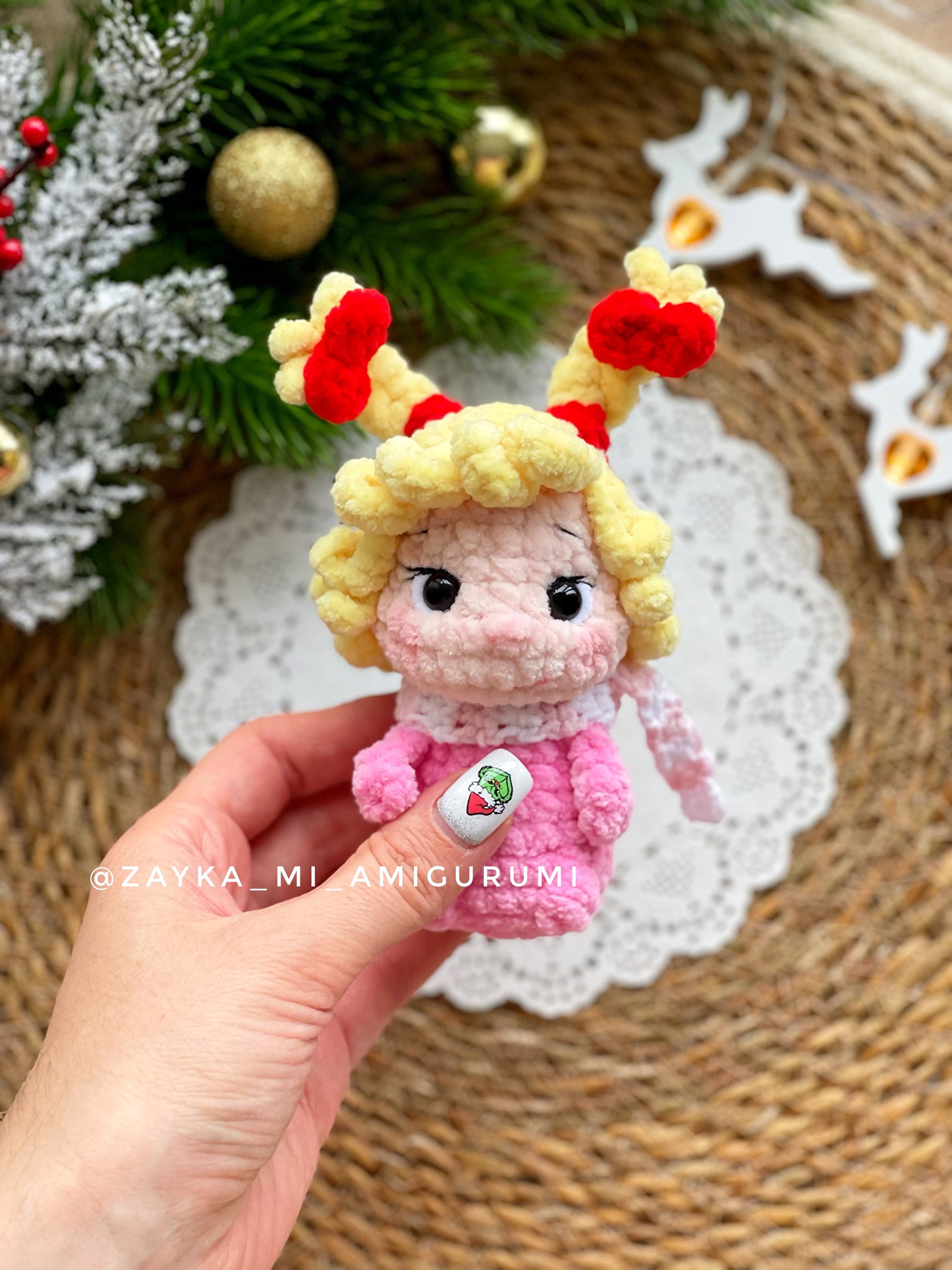 最安プラン クリスマスかぎ針編みパターン 3 in 1/クリスマスオーナメント あみぐるみ