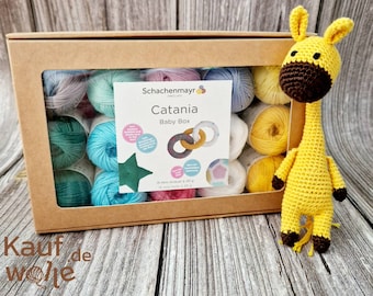 Catania Baby Box - 15 mini balls of cotton yarn and crochet instructions baby rattle amigurumi and baby projects (15x20g