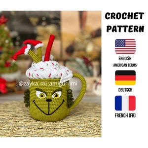 Christmas Green Villain Mug Crochet / Amigurumi Christmas / Crochet Christmas / Christmas pattern / Christmas decoration