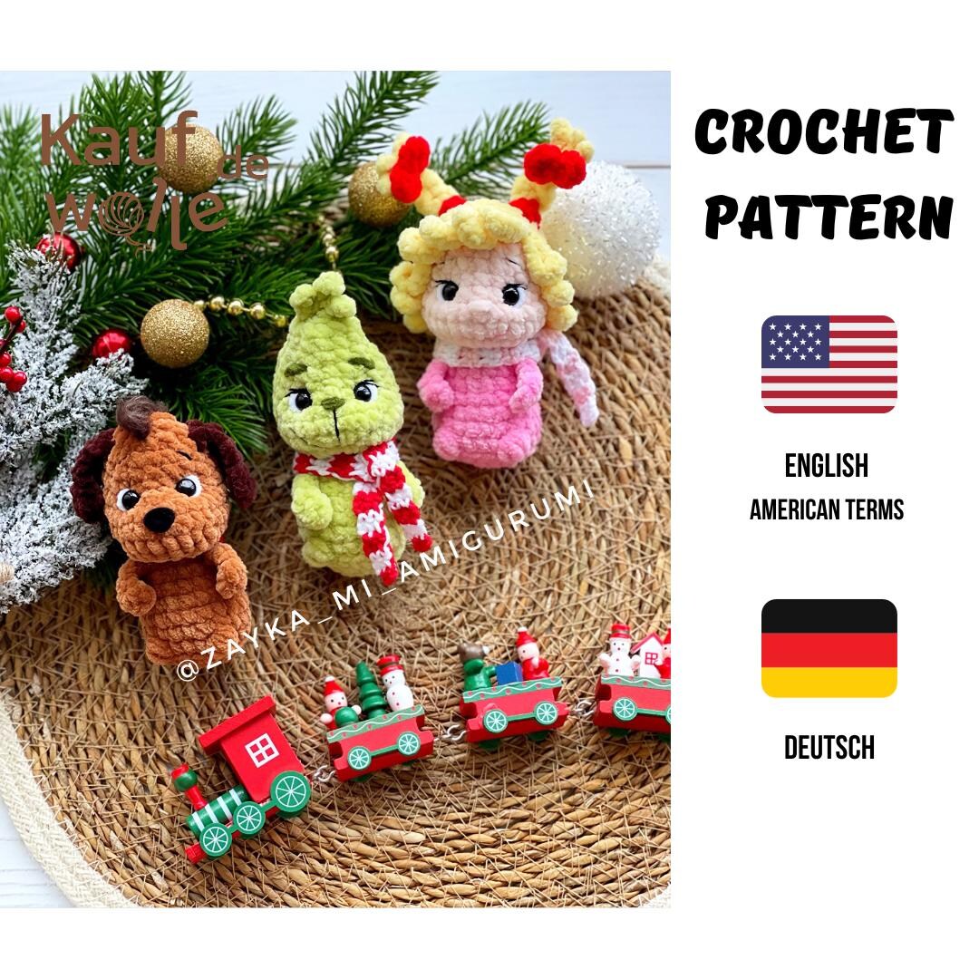 クリスマスかぎ針編みパターン 3 in 1/クリスマスオーナメント