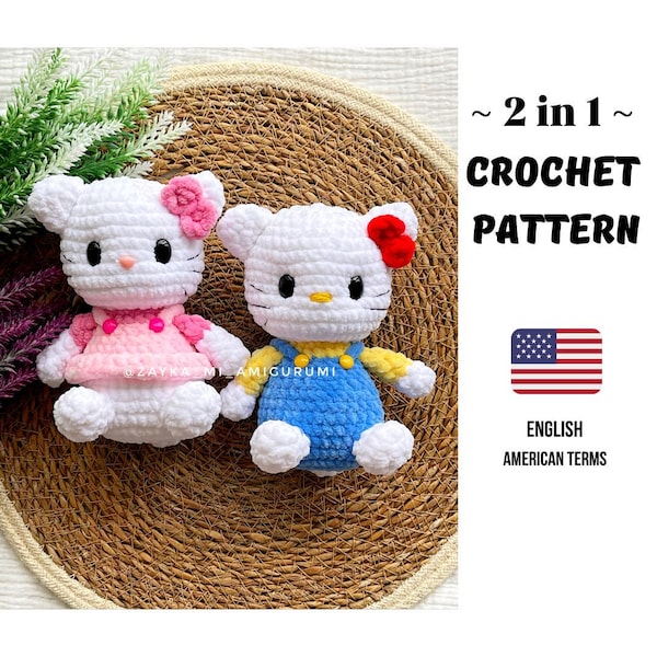 Kitten Cat PDF Crochet Pattern/ Amigurumi kitty pattern toy / easy amigurumi baby toy Cat / Soft plush toy Cat / Cat crochet pattern