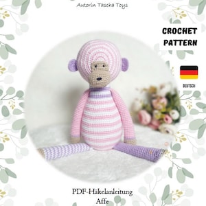 Schema uncinetto scimmia PDF tedesco/ Scimmia peluche Amigurumi / Schema uncinetto scimmia facile