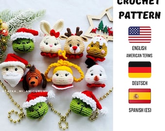 Crochet PATTERN Christmas decoration / Christmas ornaments pattern / Amigurumi Pattern christmas (Amigurumi tutorial PDF)