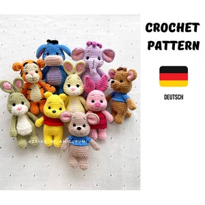 Crochet pattern 7 in 1 savings set /donkey, elephant, piglet, tiger, rabbit, Winnie the Pooh/pattern toys amigurumi