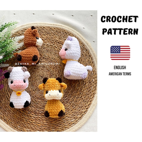 Bull and Cow Crochet Pattern PDF/Amigurumi Pattern Cow and Bull toy/Cow toy tutorial Plush pattern/Stier und Kuh Häkelanleitung