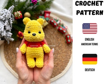 PDF Yellow Bear Crochet Pattern / Amigurumi crochet pattern / easy amigurumi baby toy / Lovely teddy Bear / Digital Download Crochet