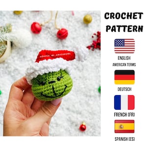 Ornaments Crochet Pattern/Christmas Ornaments Pattern Green Villain/ Amigurumi toys