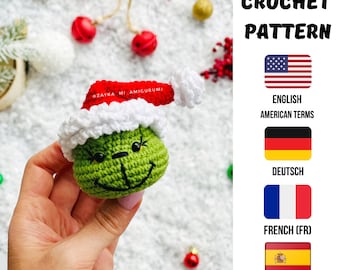 Ornaments Crochet Pattern/Christmas Ornaments Pattern Green Villain/ Amigurumi toys