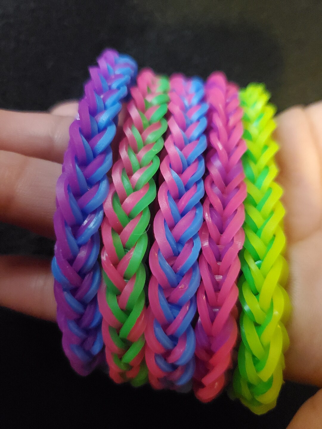 French Braid Rainbow Loom Bracelets pack of 5 Etsy
