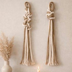 Minimal Macrame Knot Wall Hanging – Neutral Boho Decor