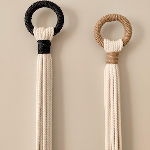Black Large Macrame Decorative Wall Art/XL Black Wall Hanging Tassel/Natural Unique Wall Boho Decor/ Neutral Sustainable Fiber Art/Home Gift