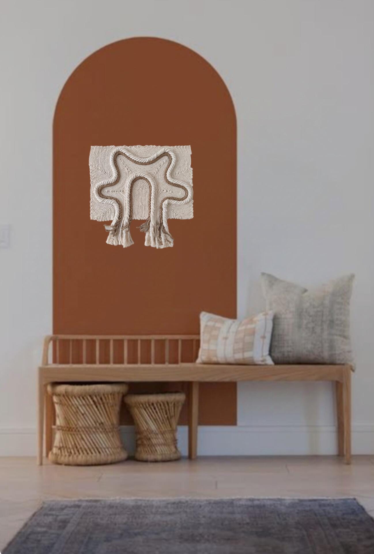 Rope Covered Canvas Wall Hanging/geometry Pattern Wall