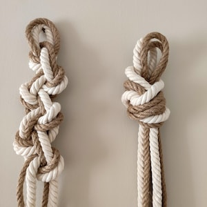Overhead Knot Unique Wall Decor/Macrame Knot Wall Art/Siyah Bohemian Home Decor/Knotted Fiber Art Object/ Boho Wall Hanging/Home Decor