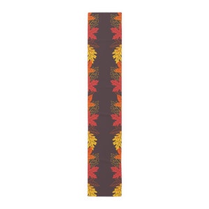 90 Long Table Runner Fall Leaves Polyester Material image 7